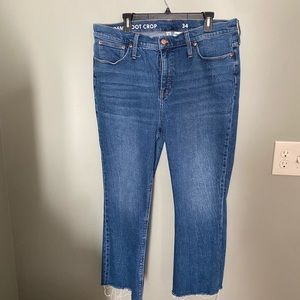 Gently worn, J. Crew 9” Billie Boot Crop Jean, Size 34